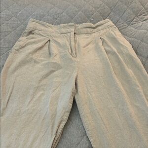 Zara Beige Linen Pants